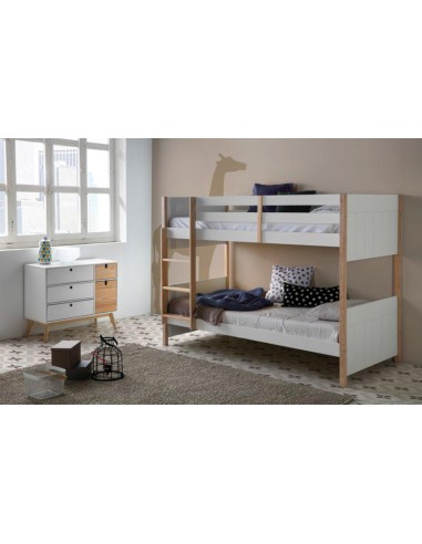 13862 - lit superposé 0.90 kiara blanc/cire blanc