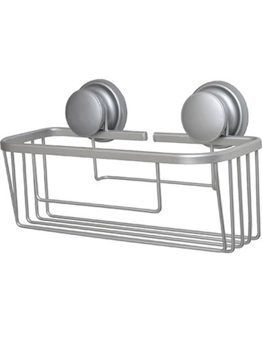 9100199 - panier rectangulaire aluminium sur ventouses - chrome