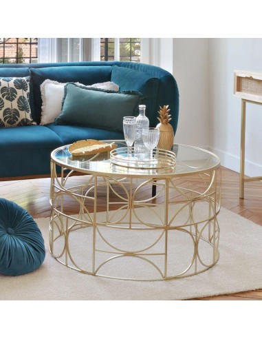 179156 - table basse artif dore