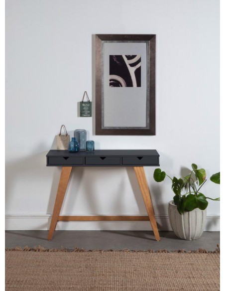 i-5394-g9 - console gaudi 3t gris anthracite/chene