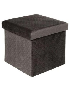 167845e - pouf 31x31 pli velours gris