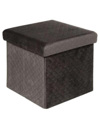 167845e - pouf 31x31 pli velours gris
