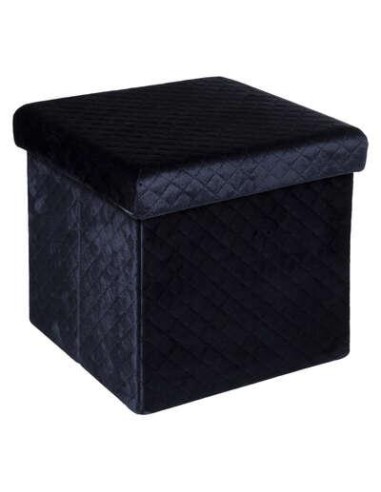 pouf 31x31 pli velours marine
