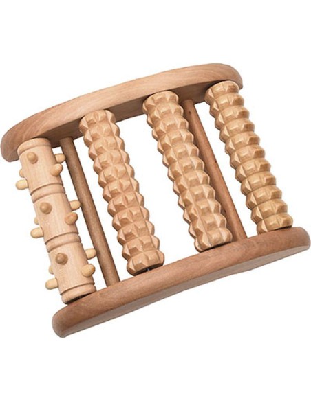 75549104 - masseur pour pieds 4 rouleaux - bois