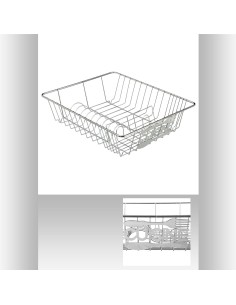128985 - egouttoir 1niv metal cuisine L. 34 x P. 39,5 x H. 10,5 cm