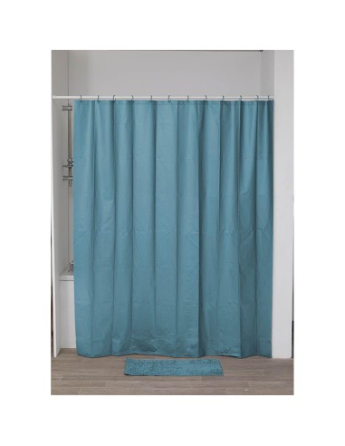 1107119 - rideau de douche laser eva 180x200 cm - bleu canard