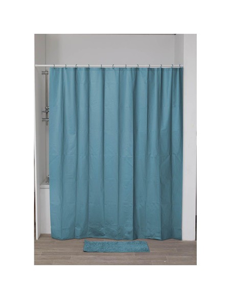 1107119 - rideau de douche laser eva 180x200 cm - bleu canard