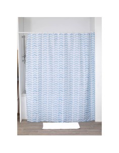 1205665 - rideau de douche polyester imprime 180x200 cm/12 anneaux pp blanc - oc