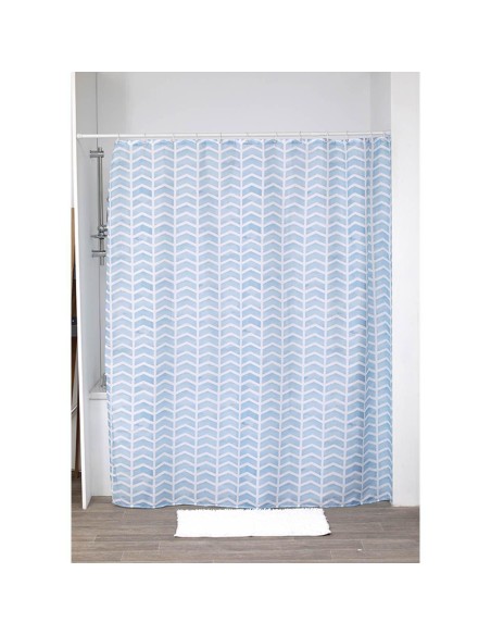 1205665 - rideau de douche polyester imprime 180x200 cm/12 anneaux pp blanc - oc