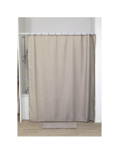 1211165 - rideau de douche polyester 180x200 cm motifs diamants - taupe