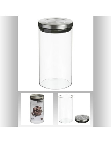128980 - bocal ver+inox 1l hermet D. 10 x H. 18 cm