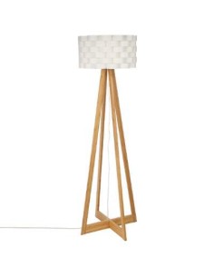 135460 - lampadaire multi-pieds bambou "moki" blanc h.150