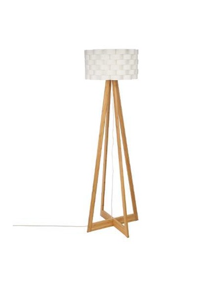 135460 - lampadaire multi-pieds bambou "moki" blanc h.150