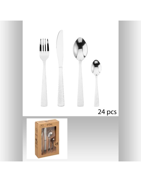 134854 - menagere inox 24p d'oro