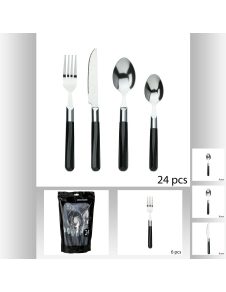 menagere 24p orchidee noir