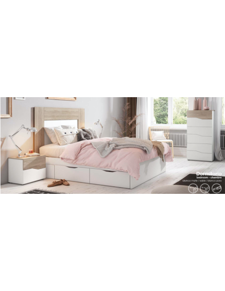 14628_téte de lit lucie 160 (33036) 160x90 blanc/chéne