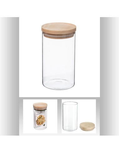 135027 - bocal ver+bois 1l hermet D. 10 x H. 18 cm
