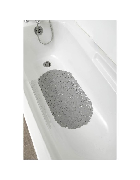 fond de baignoire pvc 69x36 cm bulles - gris perle