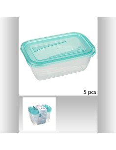 128992 - lot boite x5 rect pe 0,5l f&f L. 15 x P. 10 x H. 5,2 cm