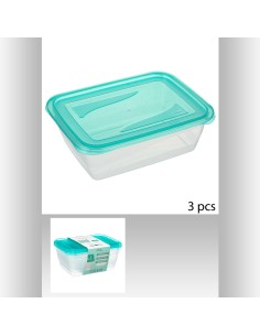 128994 - lot boite x3 rect pe 1,25l f&f L. 20 x P. 15 x H. 7 cm