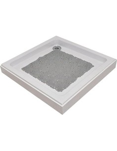 7216182 - fond de douche pvc 50x50 cm bulles - gris perle