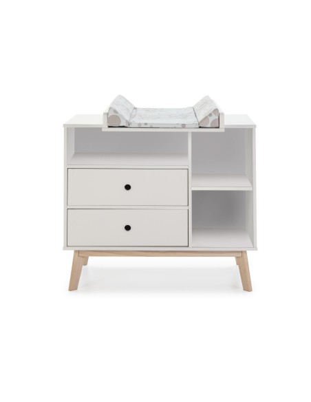 14319+14435- commode paris 2t3n blanc+table é langer a/matelas blanc