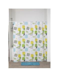 rideau de douche peva 180x180 cm/12 anneaux blanc - marina