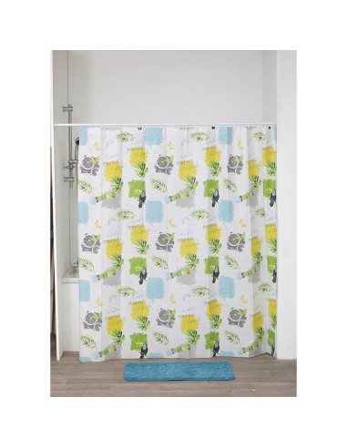 rideau de douche peva 180x180 cm/12 anneaux blanc - marina