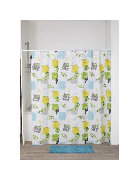 rideau de douche peva 180x180 cm/12 anneaux blanc - marina