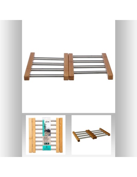 100181a - dessous plat bam inox exten L. 35,2 x P. 22,2 x H. 2 cm