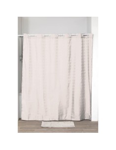 1207104-rideau de douche polyester avec oeillets integres 180x200cm - naturel