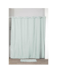 rideau de douche polyester avec oeillets integres 180x200 cm - vert amande