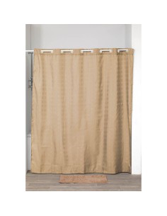 1207169-rideau de douche polyester avec oeillets integres 180x200cm - camel