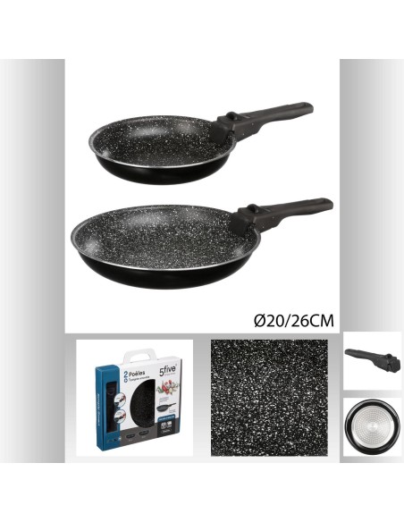 135110 - poele x2 20/26cm amovible D. 28 x H. 5 cm