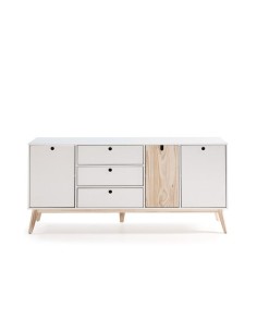 14454-buffet bas. kiara 3p3t 170 cm blanc/naturel
