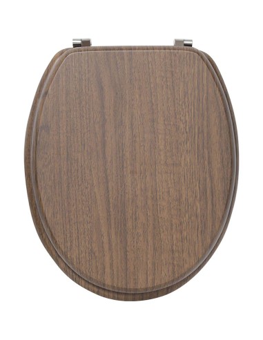 abattant wc mdf 18 pouces attaches acier inoxydable 4 faces imprimees - effet ac