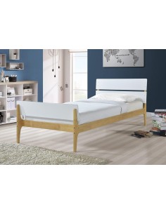 lit scandinavia blanc/bois