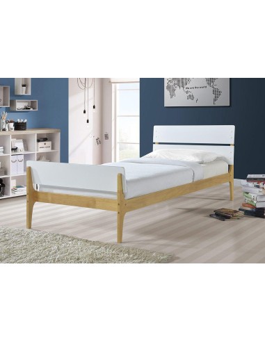 lit scandinavia blanc/bois