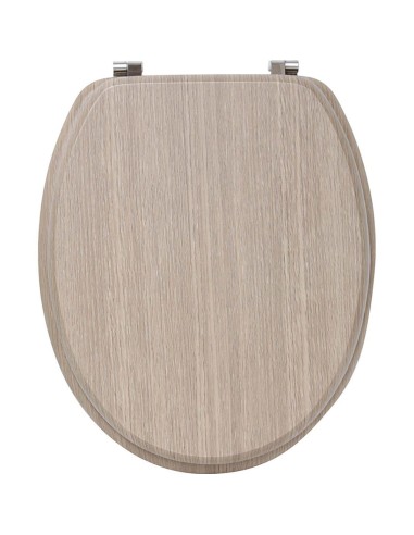 abattant wc mdf 18 pouces attaches acier inoxydable 4 faces imprimees - effet ch