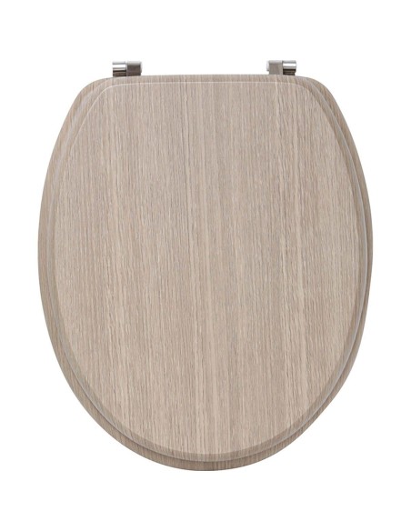 abattant wc mdf 18 pouces attaches acier inoxydable 4 faces imprimees - effet ch