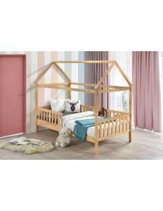 lit german sans rangement blanc/bois