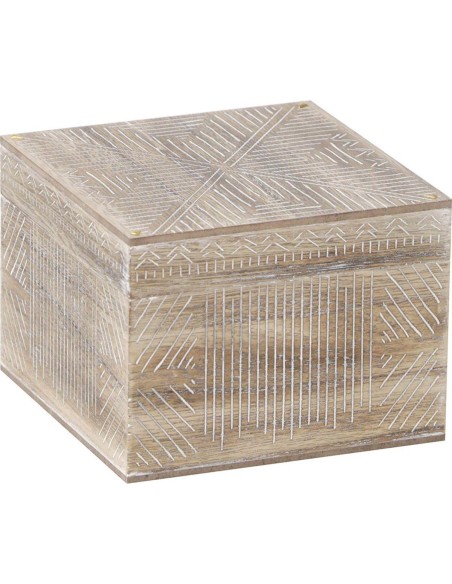 6035164-boite a bijoux  en mdf gravee - naturel blanchi
