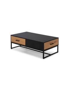 14245-table salon. mela 2 tiroirs 110 cm chéne/noir