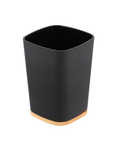 61110103 - gobelet rubber + abs et bambou - noir