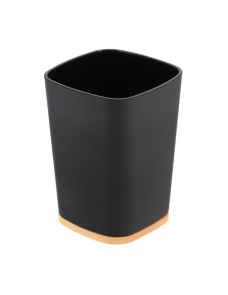 61110103 - gobelet rubber + abs et bambou - noir