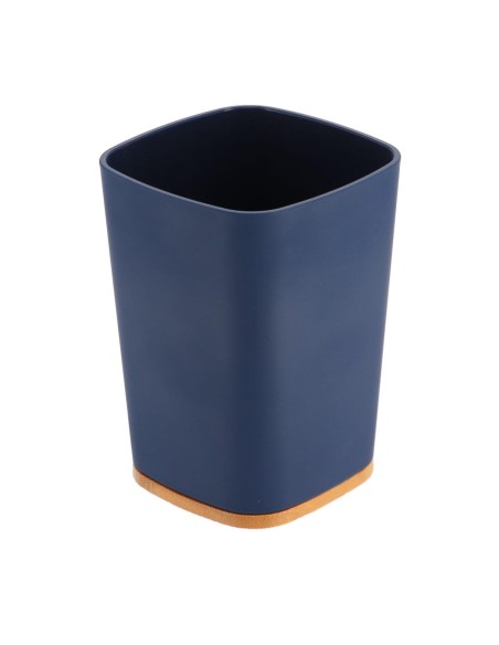 61110118 - gobelet rubber + abs et bambou - bleu marine
