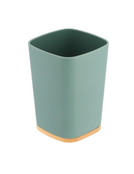 61110144 - gobelet rubber + abs et bambou - vert sauge