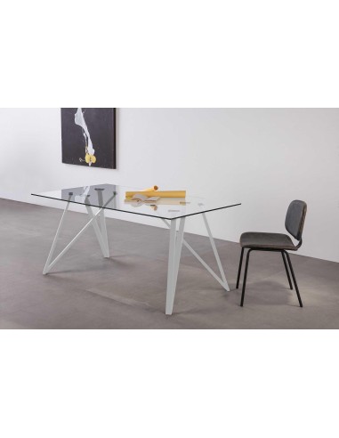 15152-table rectangulaire gaia 160 cm pieds blanc