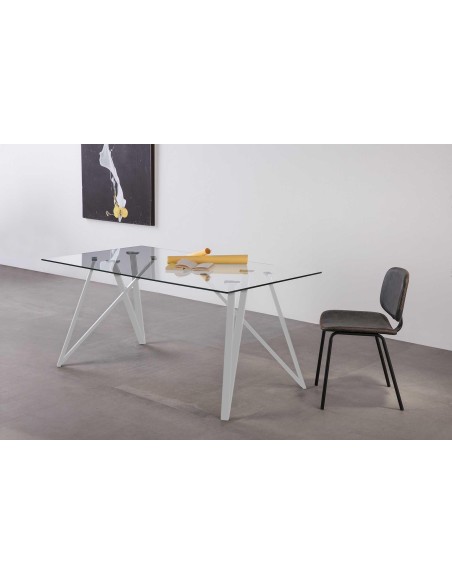 15152-table rectangulaire gaia 160 cm pieds blanc