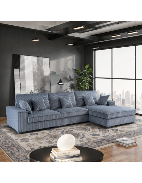 h-9700 - canapé angle droit andrea beige 1